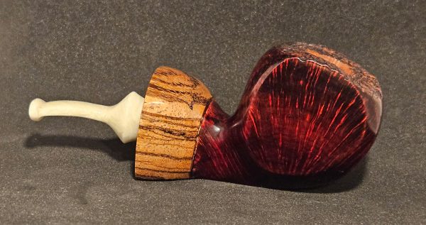 Freehand Briar Pipe with Zebrano wood extension - Image 3