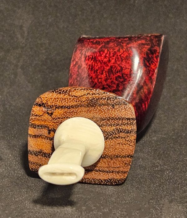 Freehand Briar Pipe with Zebrano wood extension - Image 2