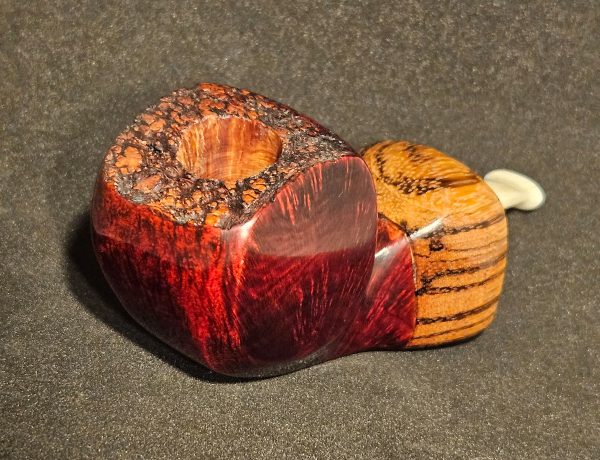 Freehand Briar Pipe with Exotic Wood extension